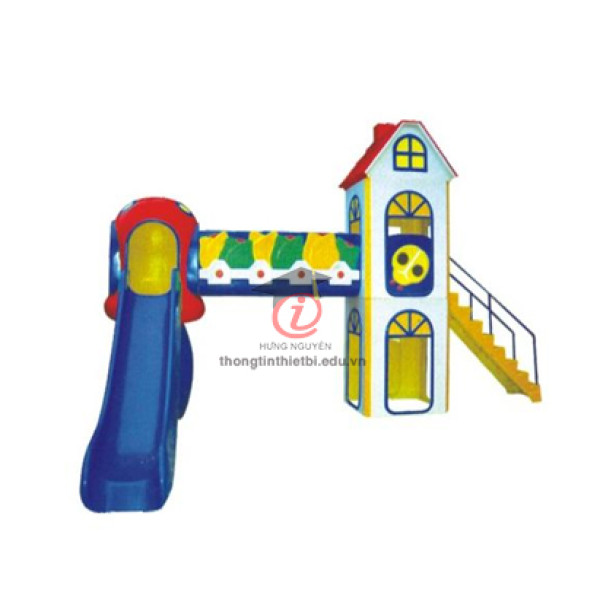 Bộ vận động liên hoàn 2 khối – nhà leo cầu trượt